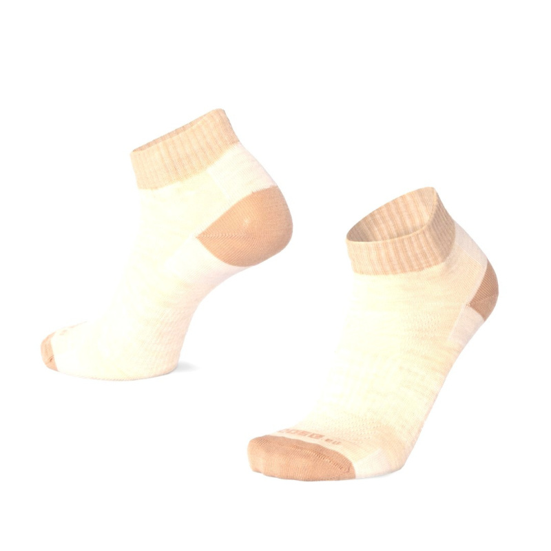 LUZY UNI nízké jednobarevné merino ponožky Moose béžová XL