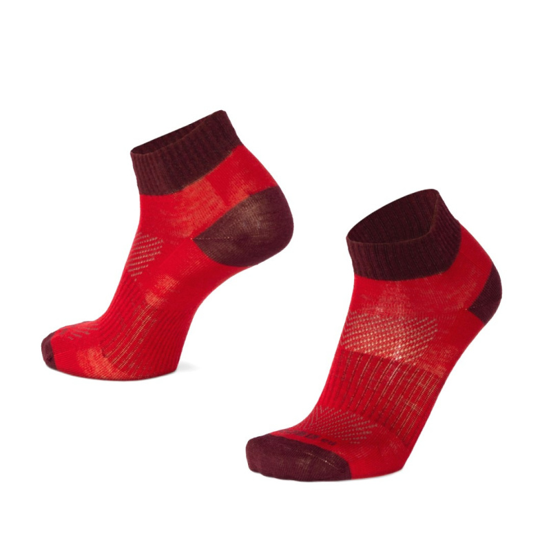 LUZY UNI nízké jednobarevné merino ponožky Moose červená XXL