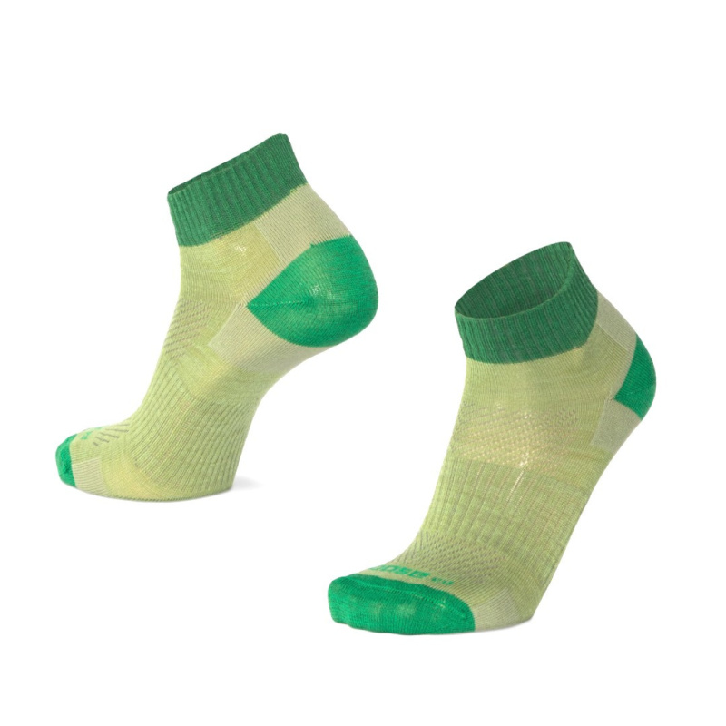 LUZY UNI nízké jednobarevné merino ponožky Moose sv. zelená XL