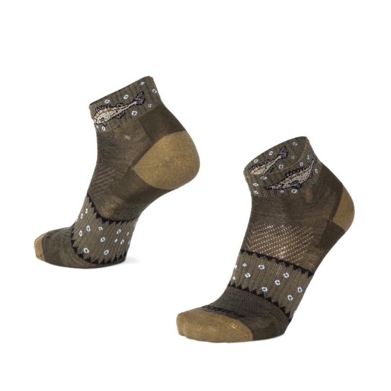 LUZY ZANDER nízké merino ponožky Moose zelená S