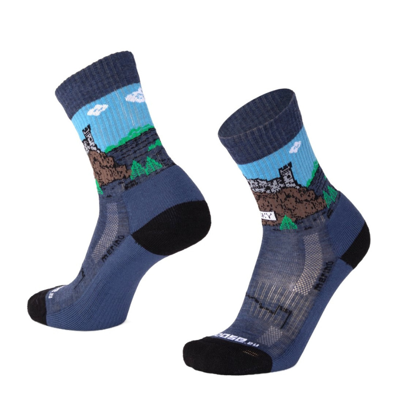 TATRAN TROSKY vysoké merino ponožky Moose modrá L