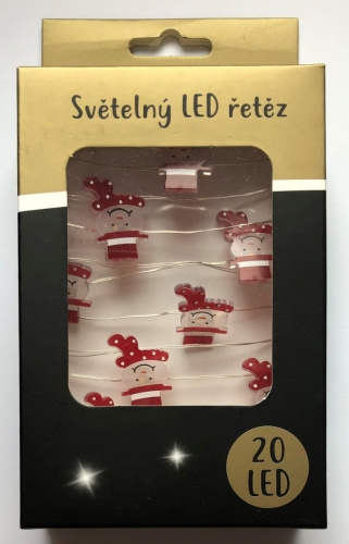 Řetěz svítící 20 LED 2,2m vánoční