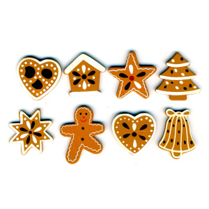 Dekorace (24ks/sac) dřevěné samolepící