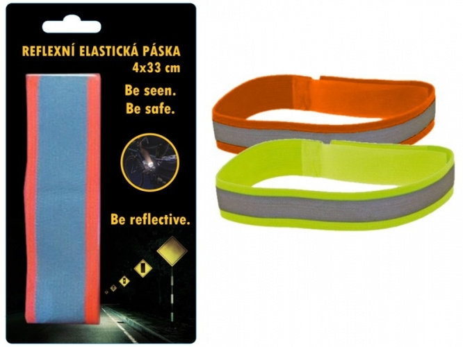 Páska reflexní elastická 4x33cm suchýZip