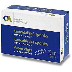 OA - barevné kancelářské sponky - 28 mm, 100 ks