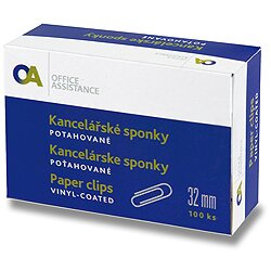 OA - barevné kancelářské sponky - 32 mm, 100 ks
