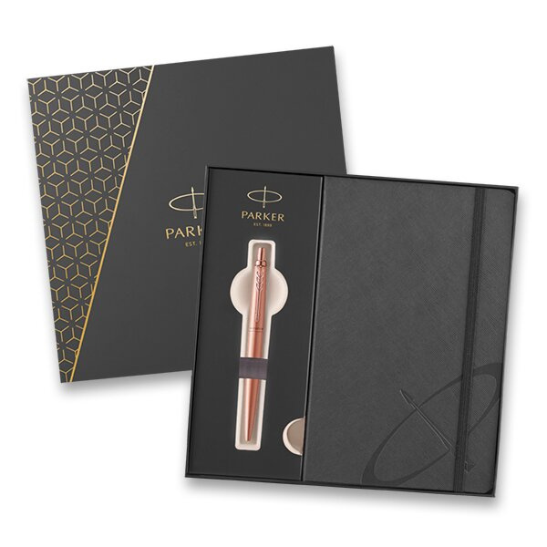 Parker Jotter XL Monochrome Pink Gold PGT kuličkové pero, dárková sada se zápisníkem