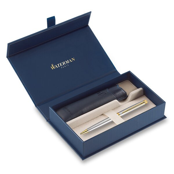 Waterman Hémisphre Essential Stainless Steel GT kuličkové pero, dárková kazeta s pouzdrem Waterman