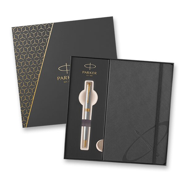 Parker Sonnet Stainless Steel GT kuličkové pero, dárková sada se zápisníkem