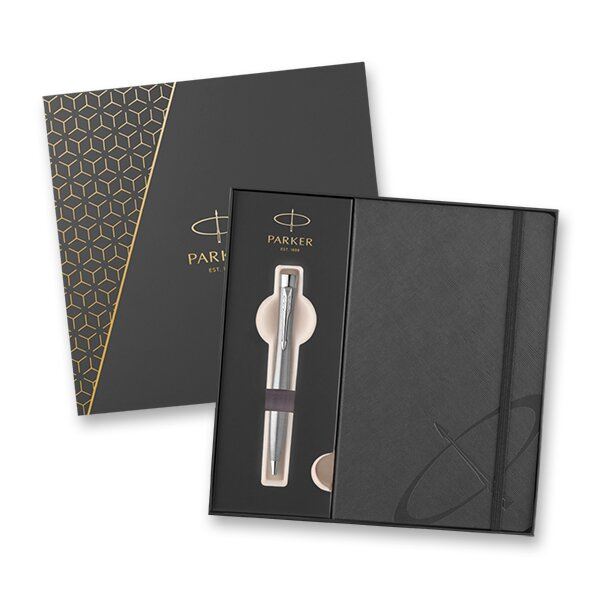 Parker Urban Metro Metallic CT kuličkové pero, dárková sada se zápisníkem