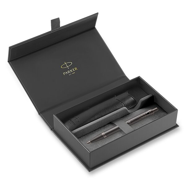 Parker IM Monochrome Titanium kuličkové pero, dárková sada s pouzdrem