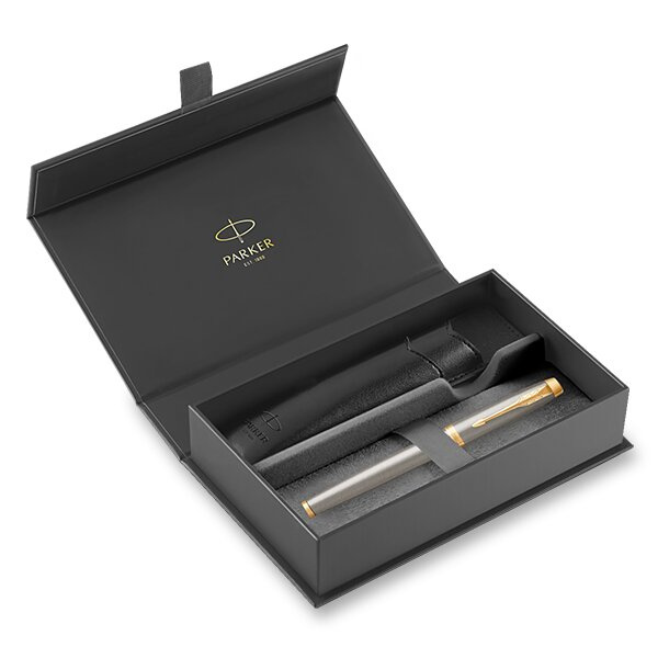Parker IM Brushed Metal GT roller, dárková sada s pouzdrem