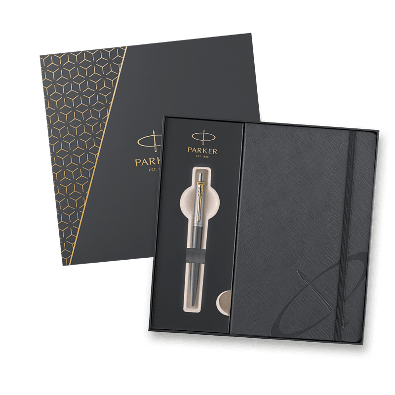 Parker Jotter XL Core Grey GT kuličkové pero, dárková sada se zápisníkem