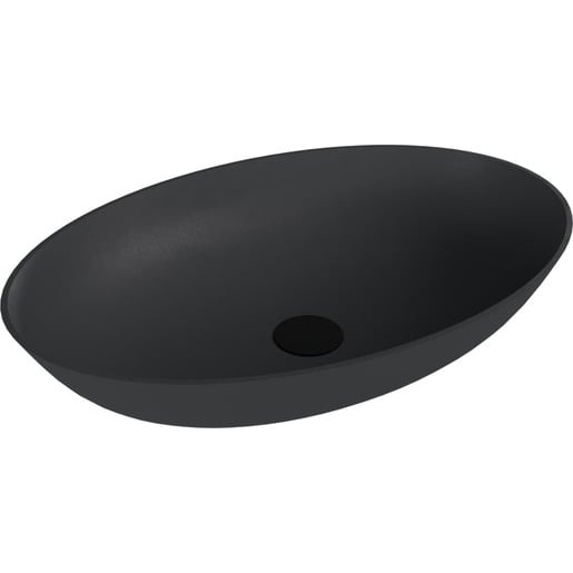 Polysan Banera umyvadlo na desku 60x40 cm antracit mat bez přepadu 14397.51