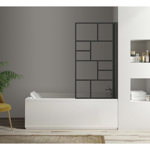 Polysan Parana pneumatická vanová zástěna 800 mm, černá mat, 30346B