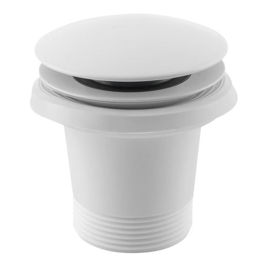 Vanová výpust 6/4" Polysan click clack, pro vany bez přepadu, bílá matná 71704W