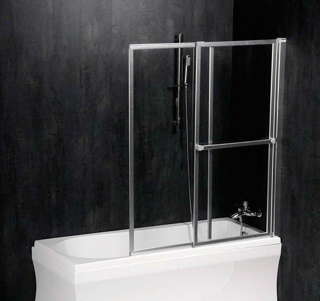 Polysan OLBIA vanová zástěna 140x123 cm stříbrná 30 317