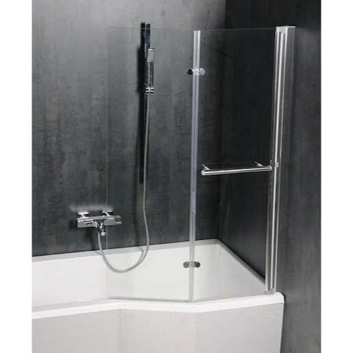 Polysan Odessa pneumatická vanová zástěna 970 mm, stříbrný rám, čiré sklo, 37 127