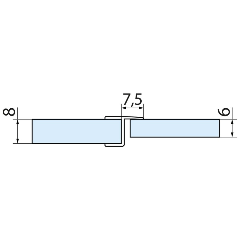 Polysan VITRA LINE těsnění mezi skla (praporek) 2000mm, na sklo 8mm, 309B5-08