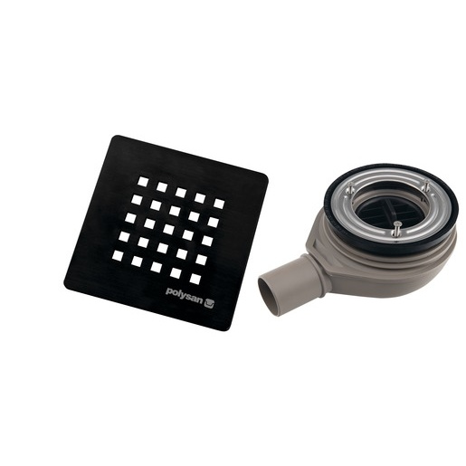 Sifon k vaničce k vaničce DN40 Polysan Treneca černá plast 84999.21