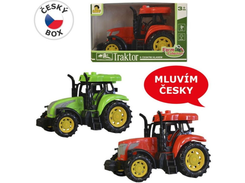 Traktor s českým hlasem, světlem a zvukem, 14 cm