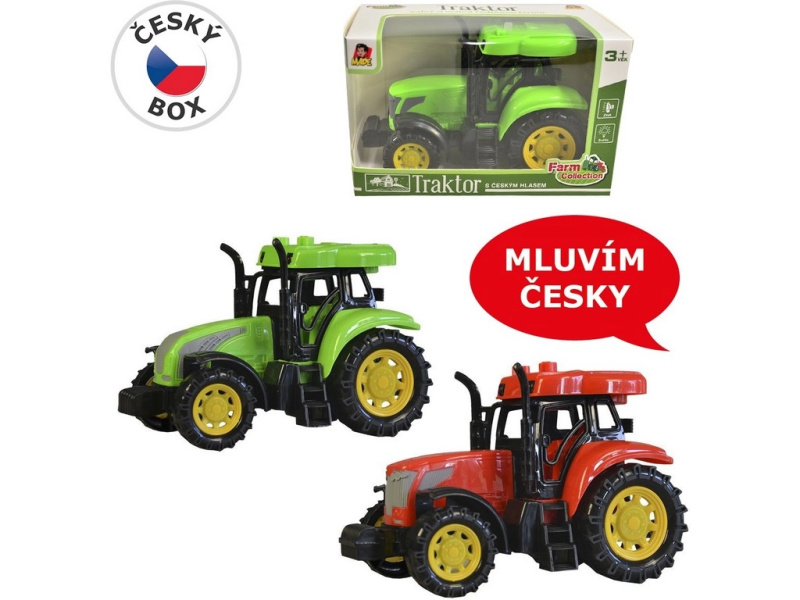 Traktor s českým hlasem, světlem a zvukem, 14 cm
