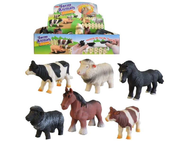 protahovací domácí zvířátka 12 ks, 13 cm