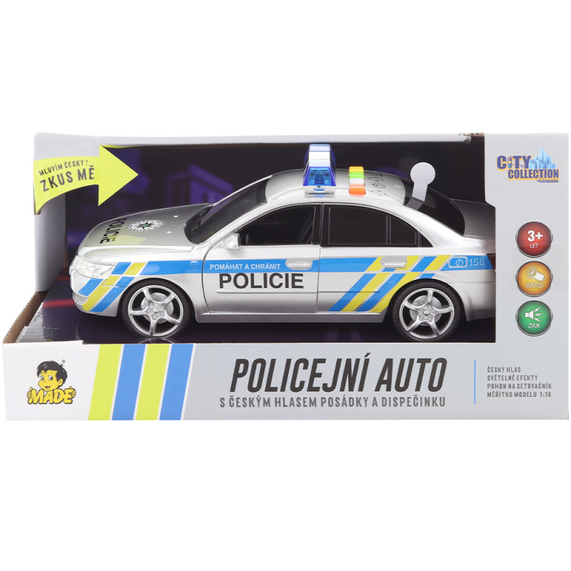Policejní auto s českým hlasem