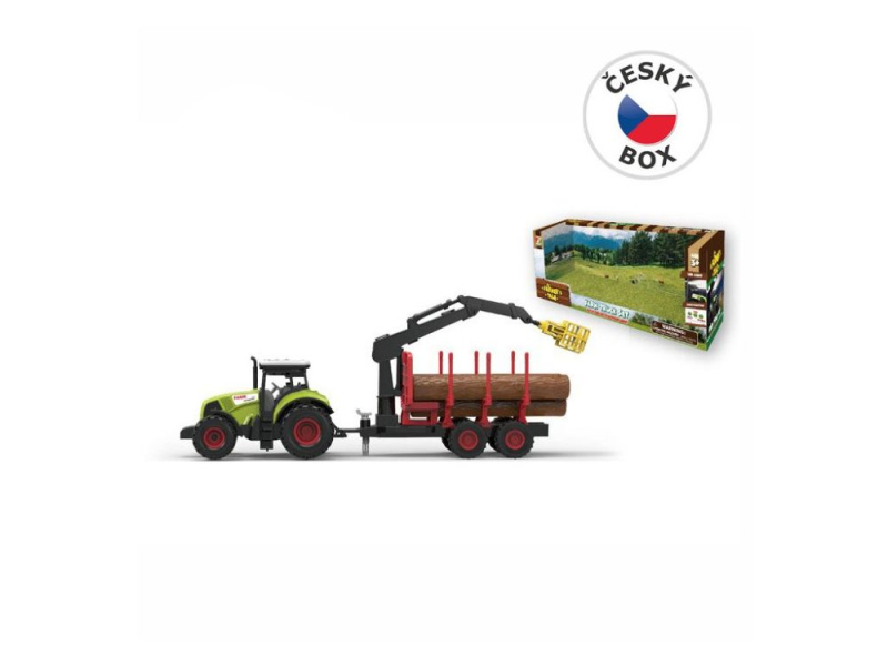 MaDe traktor s přívěsem a ramenem – zelený