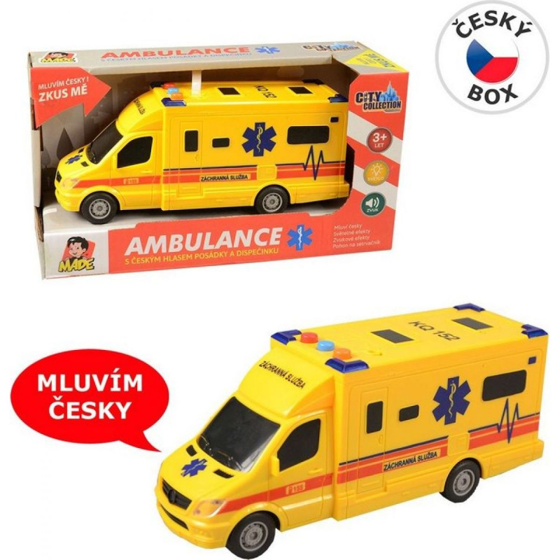 Sanitka na setrvačník se světelnými a zvukovými efekty