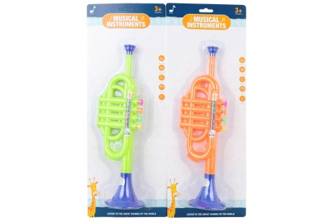 MaDe trumpeta plastová 4 klapky 35 cm oranžová