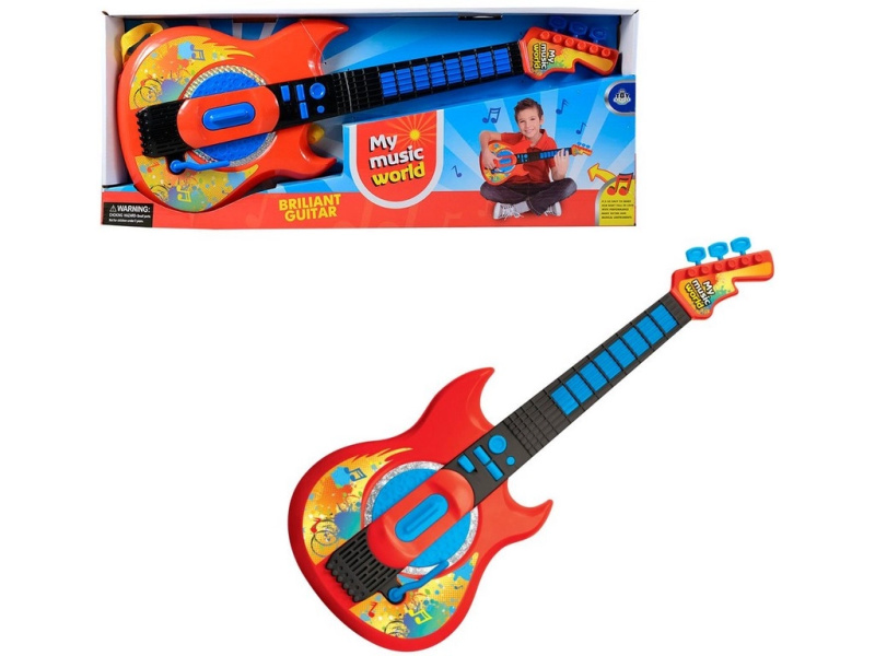 Dětská elektrická kytara 55 cm – červená