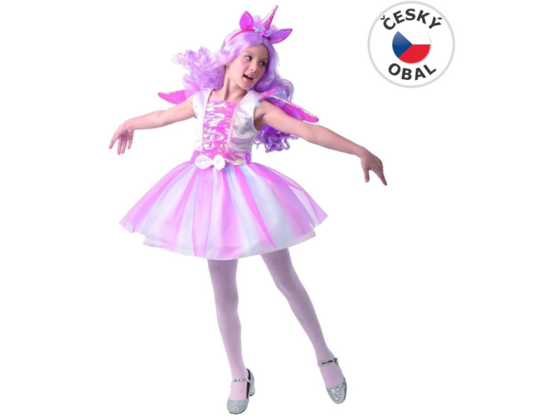 Šaty na karneval jednorožec 120 - 130 cm