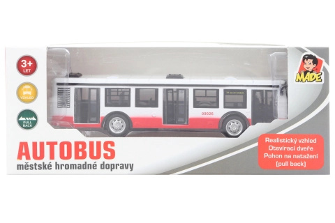 Made Autobus kovový na zpětný chod 16cm