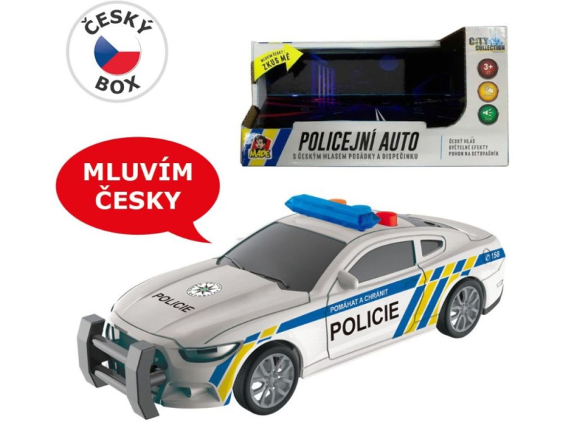 Policejní auto na setrvačník se světlem a zvukem