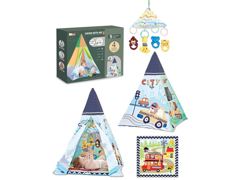 Zábavný stan pro děti s podložkou 85 x 85 x 112 cm