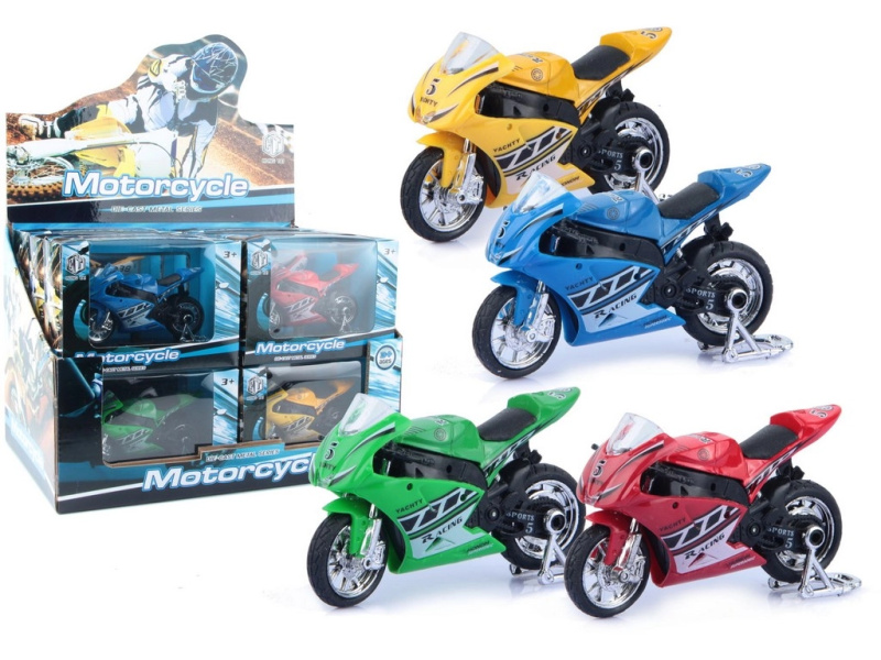 Kovová závodní motorka 11 cm