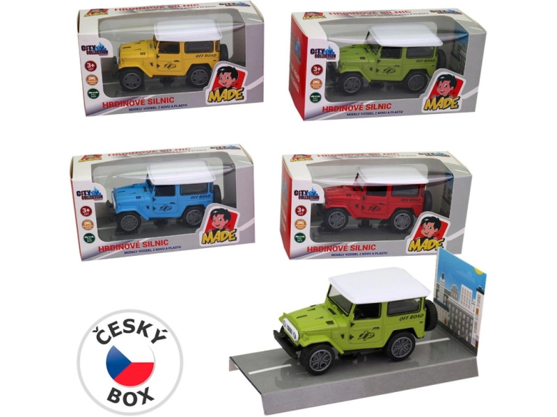 Auto Jeep kovové se zpětným chodem