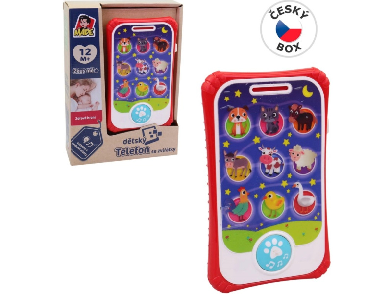 Dětský mobilní telefon se zvířátky