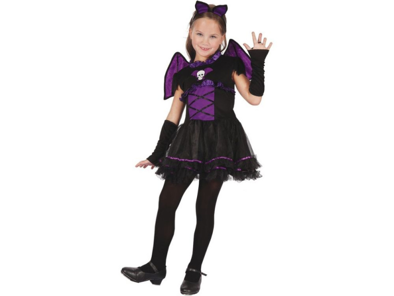 MaDe Šaty na karneval netopýří královna, 110 - 120 cm