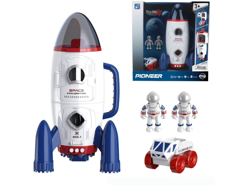 Vesmírná raketa se světelnými efekty a kosmonauty 29,1 × 15,8 × 15 cm