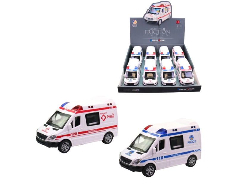 Auto ambulance se světlem a zvukem, 14 cm