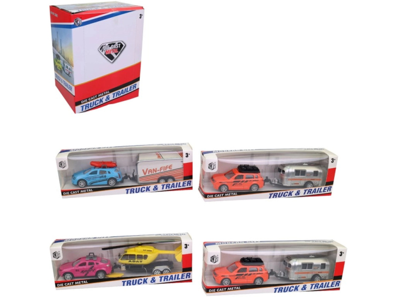 Auto s přívěsem - Hračka pro děti, 19 cm