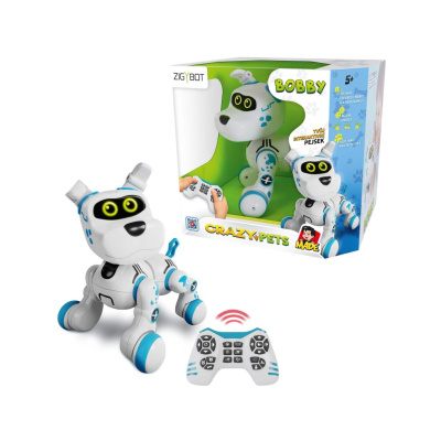 Robotický pes Zigybot Bobby s dotykovými senzory a ovladačem