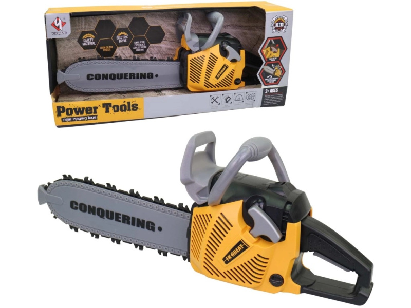 Dětská motorová pila na baterie se světlem a zvukem 42 cm