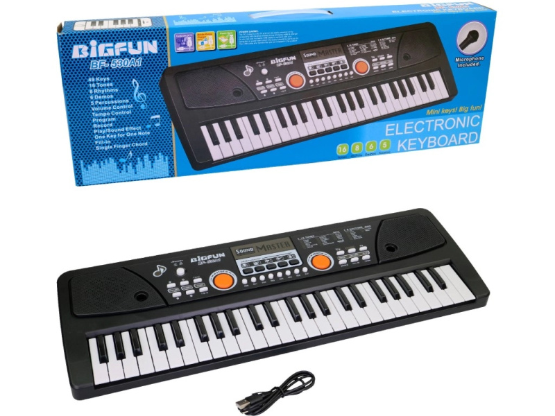 Dětské elektronické piáno 49 kláves s mikrofonem, USB