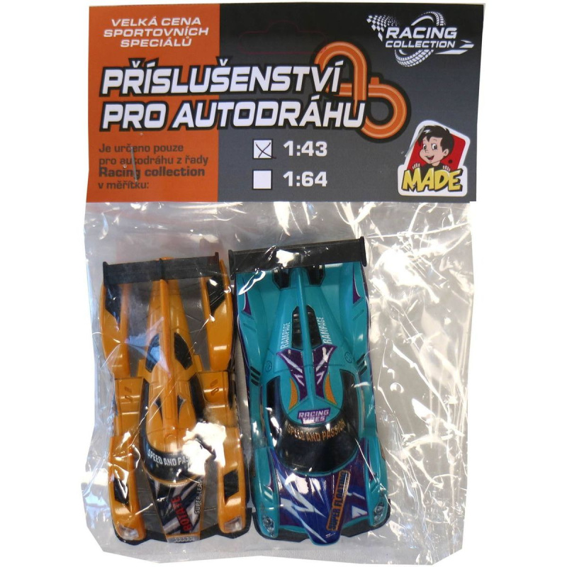 Náhradní autíčka pro autodráhu 1:43 – sada 2 ks