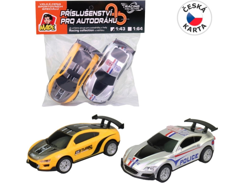 náhradní autíčka pro autodráhu 1:43 – 2 ks