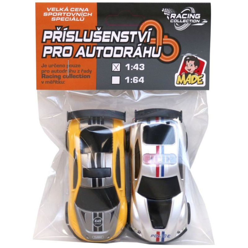 náhradní autíčka pro autodráhu 1:43 – 2 ks