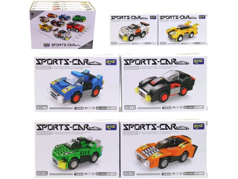 Stavebnice sportovní auta – mini modely v displej boxu (16 ks)